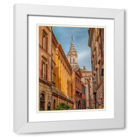 Old buildings in city of Rome, Italy White Modern Wood Framed Art Print with Double Matting by Frank, Assaf