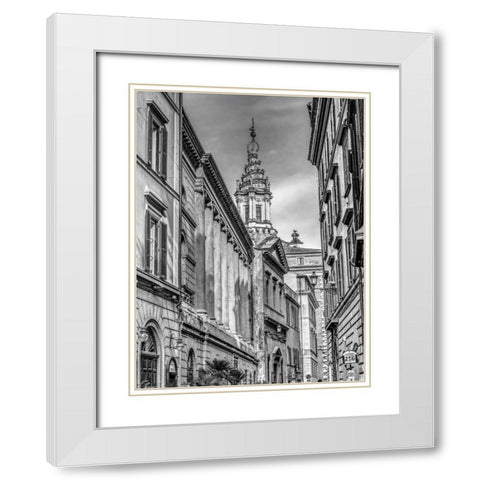Old town in Rome White Modern Wood Framed Art Print with Double Matting by Frank, Assaf