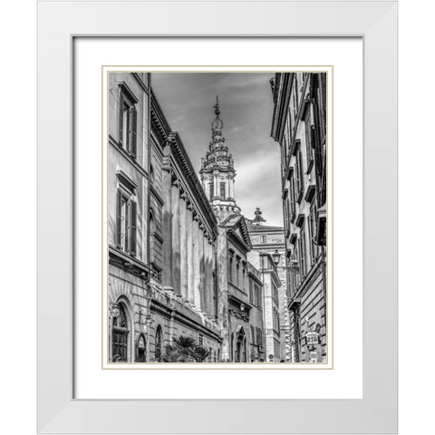 Old town in Rome White Modern Wood Framed Art Print with Double Matting by Frank, Assaf