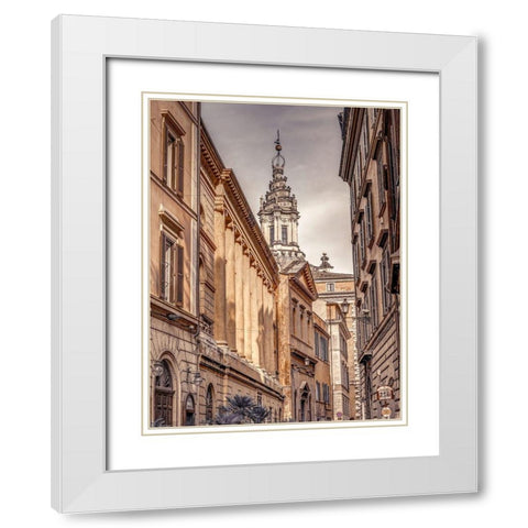 Old town in Rome-Italy White Modern Wood Framed Art Print with Double Matting by Frank, Assaf