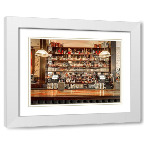 Bar in Birmingham-UK White Modern Wood Framed Art Print with Double Matting by Frank, Assaf