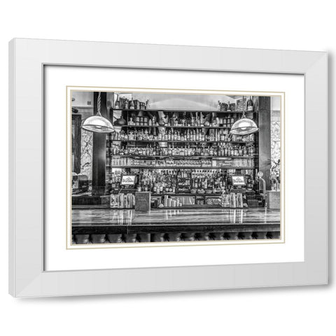 Bar in Birmingham-UK White Modern Wood Framed Art Print with Double Matting by Frank, Assaf