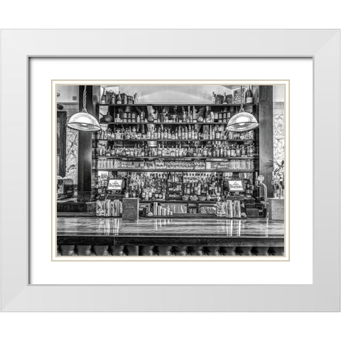 Bar in Birmingham-UK White Modern Wood Framed Art Print with Double Matting by Frank, Assaf
