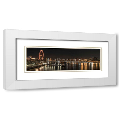 London cityscape over river Thames White Modern Wood Framed Art Print with Double Matting by Frank, Assaf