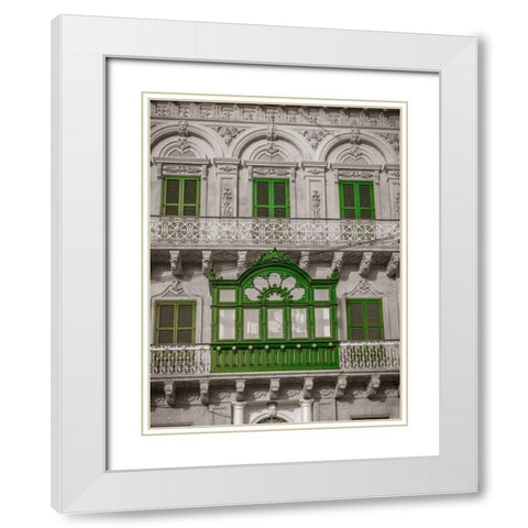 Traditional maltese house in Birgu, Malta White Modern Wood Framed Art Print with Double Matting by Frank, Assaf