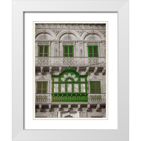 Traditional maltese house in Birgu, Malta White Modern Wood Framed Art Print with Double Matting by Frank, Assaf