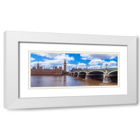Houses of Parliament and Big Ben, London, UK White Modern Wood Framed Art Print with Double Matting by Frank, Assaf