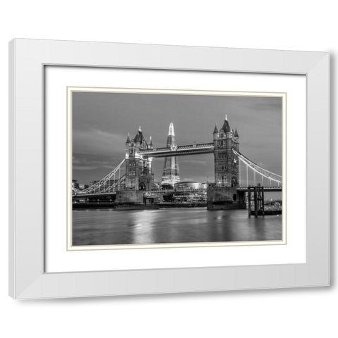 Tower bridge over river Thames in London, UK White Modern Wood Framed Art Print with Double Matting by Frank, Assaf