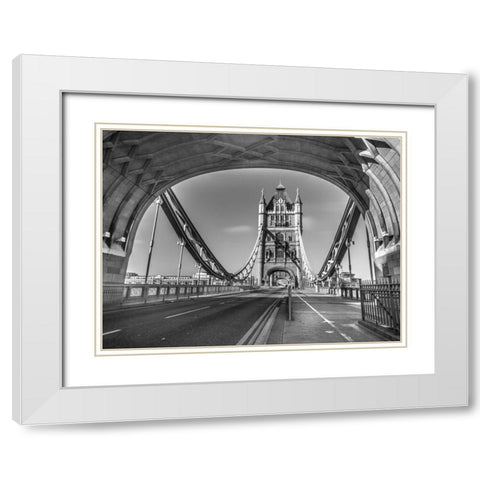 Tower bridge in London, UK White Modern Wood Framed Art Print with Double Matting by Frank, Assaf