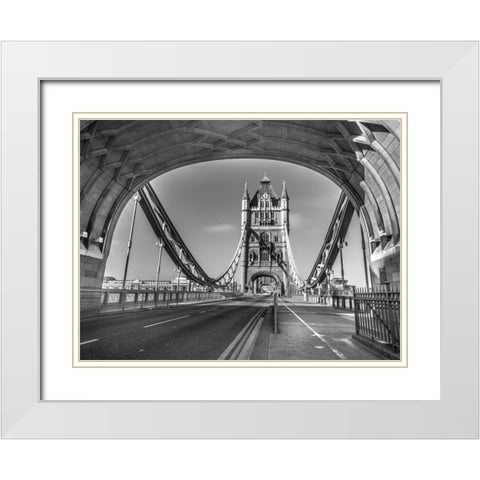 Tower bridge in London, UK White Modern Wood Framed Art Print with Double Matting by Frank, Assaf