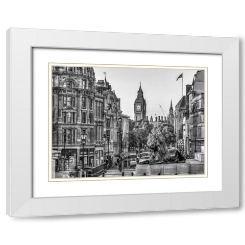 Trafalgar Square, London, UK White Modern Wood Framed Art Print with Double Matting by Frank, Assaf
