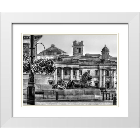 Trafalgar Square, London, UK White Modern Wood Framed Art Print with Double Matting by Frank, Assaf