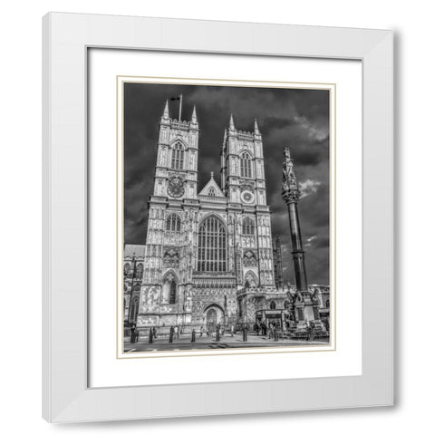 Famous Westminster Abby in London, UK White Modern Wood Framed Art Print with Double Matting by Frank, Assaf