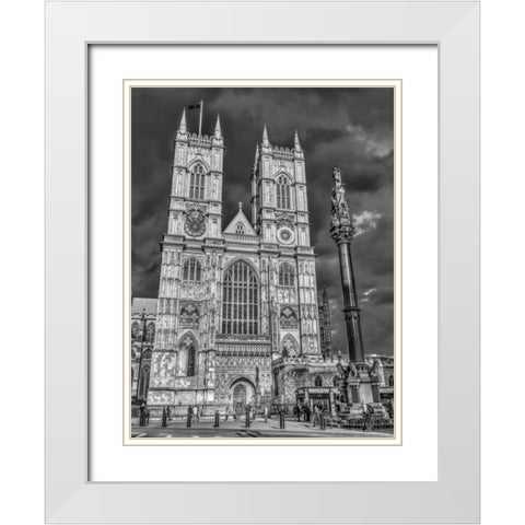 Famous Westminster Abby in London, UK White Modern Wood Framed Art Print with Double Matting by Frank, Assaf