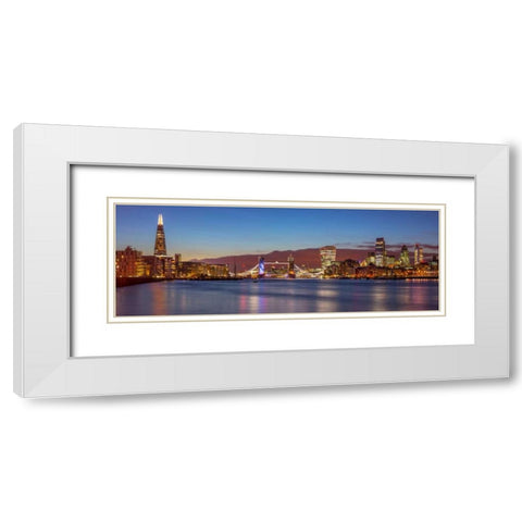 London skyline over river Thames, UK White Modern Wood Framed Art Print with Double Matting by Frank, Assaf