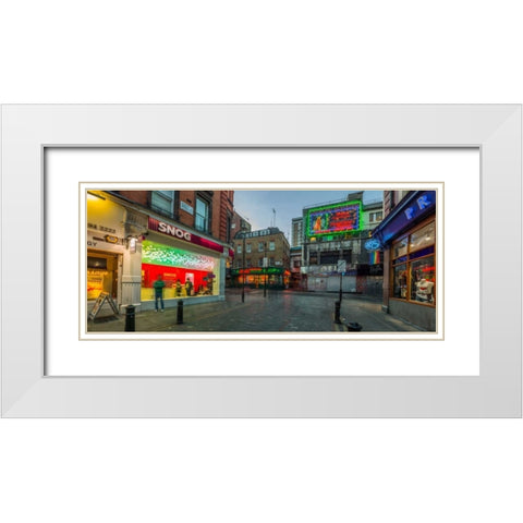 London city street in evening White Modern Wood Framed Art Print with Double Matting by Frank, Assaf