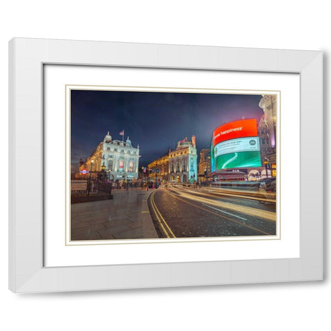 London city street in evening White Modern Wood Framed Art Print with Double Matting by Frank, Assaf