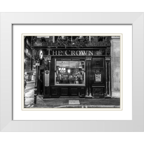 London city street in evening White Modern Wood Framed Art Print with Double Matting by Frank, Assaf