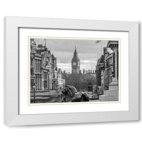 Trafalgar Square-London White Modern Wood Framed Art Print with Double Matting by Frank, Assaf