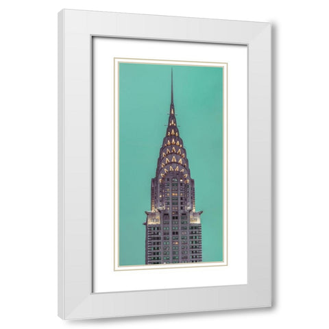 Chrysler Building in New York city White Modern Wood Framed Art Print with Double Matting by Frank, Assaf