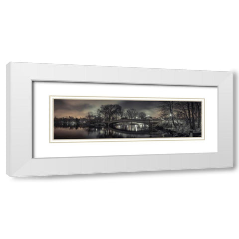 Central park with Manhattan skyline, New York White Modern Wood Framed Art Print with Double Matting by Frank, Assaf
