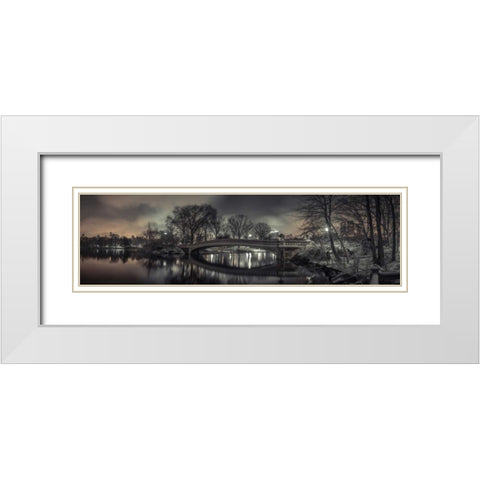 Central park with Manhattan skyline, New York White Modern Wood Framed Art Print with Double Matting by Frank, Assaf