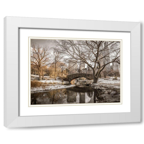 Central park in New York White Modern Wood Framed Art Print with Double Matting by Frank, Assaf