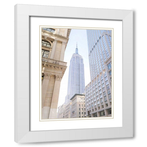 Lower Manhattan cityscape, New York White Modern Wood Framed Art Print with Double Matting by Frank, Assaf