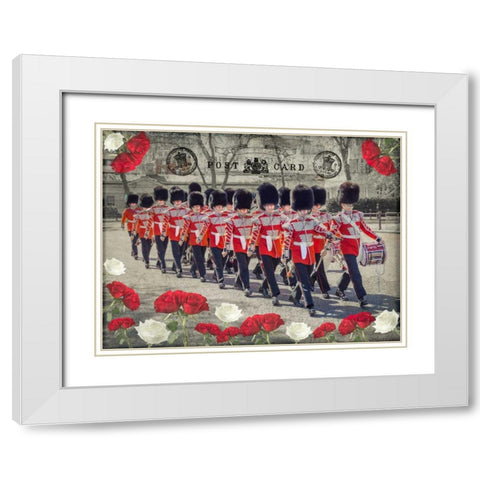 Changing the Guard, Buckingham Palace, London White Modern Wood Framed Art Print with Double Matting by Frank, Assaf