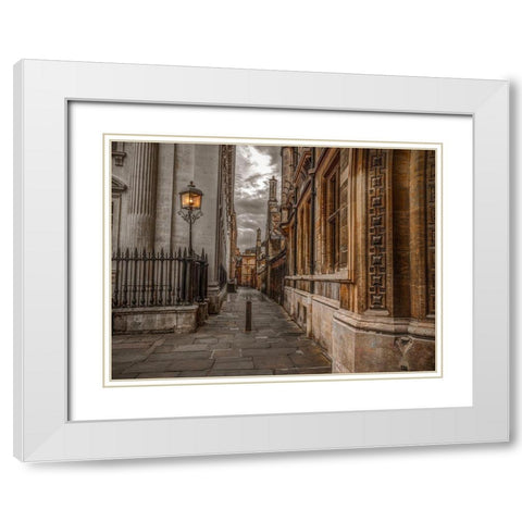 Narrow lane in Cambridge White Modern Wood Framed Art Print with Double Matting by Frank, Assaf