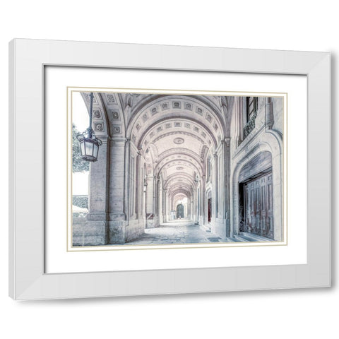 National Library of Malta, Valletta White Modern Wood Framed Art Print with Double Matting by Frank, Assaf