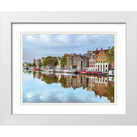 Amsterdam-reflections White Modern Wood Framed Art Print with Double Matting by Frank, Assaf
