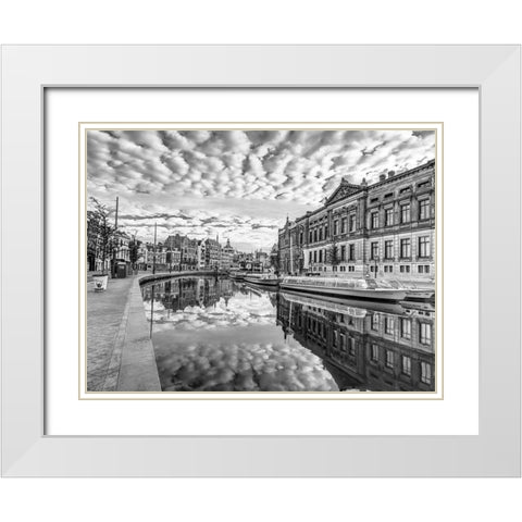 Amsterdam-reflections White Modern Wood Framed Art Print with Double Matting by Frank, Assaf