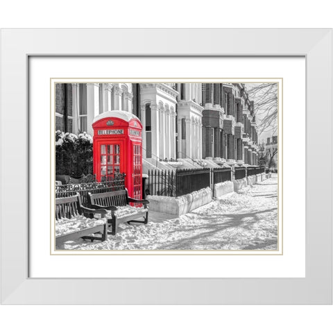 Maida Vale in snow-London White Modern Wood Framed Art Print with Double Matting by Frank, Assaf