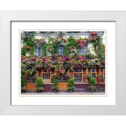 The Churchill Arms pub-London White Modern Wood Framed Art Print with Double Matting by Frank, Assaf