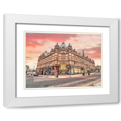 Leeds Kirkgate Market White Modern Wood Framed Art Print with Double Matting by Frank, Assaf