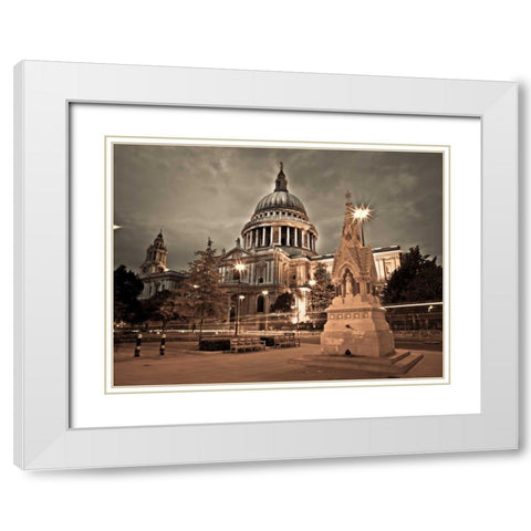 AF20110710 St Pauls 036C05 White Modern Wood Framed Art Print with Double Matting by Frank, Assaf