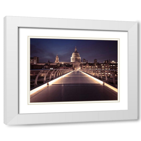 AF20110704 London 153C07 White Modern Wood Framed Art Print with Double Matting by Frank, Assaf