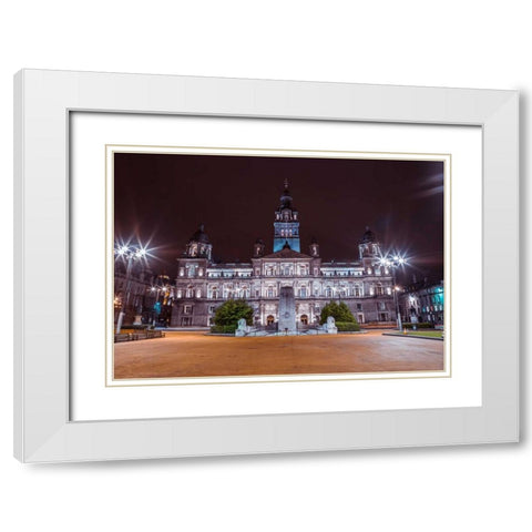 AF20121004 Glasgow 264C05 White Modern Wood Framed Art Print with Double Matting by Frank, Assaf