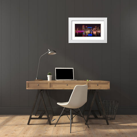 AF20120929 Manchester 167 White Modern Wood Framed Art Print with Double Matting by Frank, Assaf