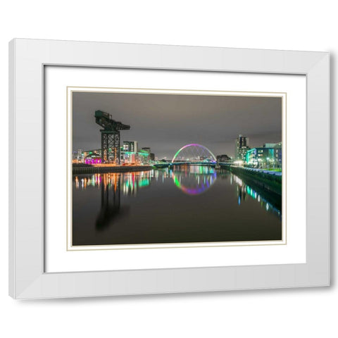 AF20150304 Glasgow 896C04 White Modern Wood Framed Art Print with Double Matting by Frank, Assaf