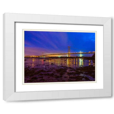 AF20150307 Forth Bridge 1577 White Modern Wood Framed Art Print with Double Matting by Frank, Assaf