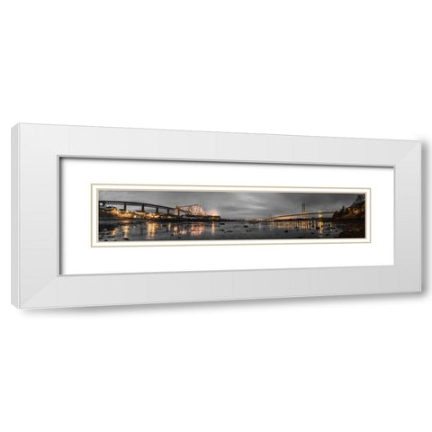 AF20150307 Forth Bridge 1562PC12 White Modern Wood Framed Art Print with Double Matting by Frank, Assaf