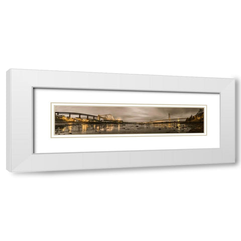 AF20150307 Forth Bridge 1562PC13 White Modern Wood Framed Art Print with Double Matting by Frank, Assaf