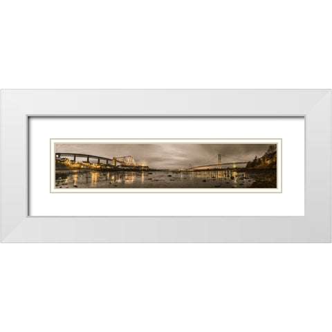 AF20150307 Forth Bridge 1562PC13 White Modern Wood Framed Art Print with Double Matting by Frank, Assaf