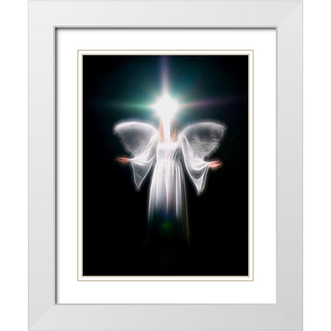 FTBR 1700 Angel White Modern Wood Framed Art Print with Double Matting by Frank, Assaf