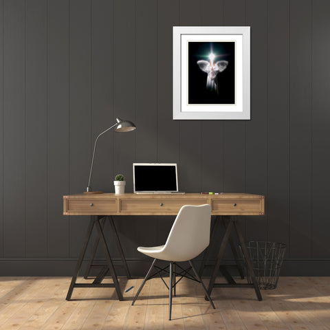 FTBR 1701 Angel White Modern Wood Framed Art Print with Double Matting by Frank, Assaf