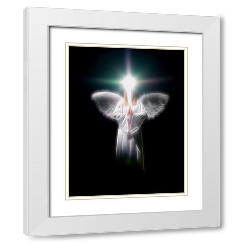 FTBR 1701 Angel White Modern Wood Framed Art Print with Double Matting by Frank, Assaf