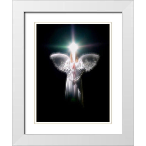 FTBR 1701 Angel White Modern Wood Framed Art Print with Double Matting by Frank, Assaf