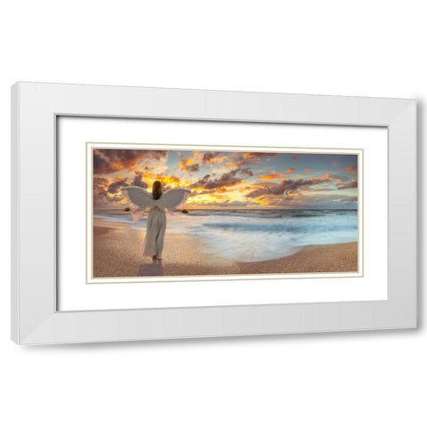 AF20150103 Beach 484P2 White Modern Wood Framed Art Print with Double Matting by Frank, Assaf